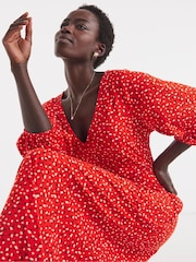 JD Williams Puff Sleeve Soft Touch Jersey Dress - Imaginea 4 din 4