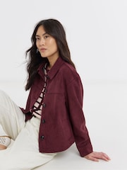 JD Williams Red Suedette Trucker Jacket - Image 2 of 4