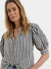 JD Williams Grey Stripe Short Sleeve Tunic Top - Image 3 of 4