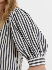 JD Williams Grey Stripe Short Sleeve Tunic Top - Image 4 of 4