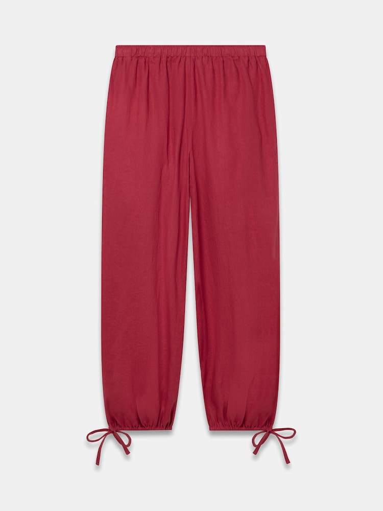 Mint Velvet Red Linen Balloon Trousers - Image 7 of 7
