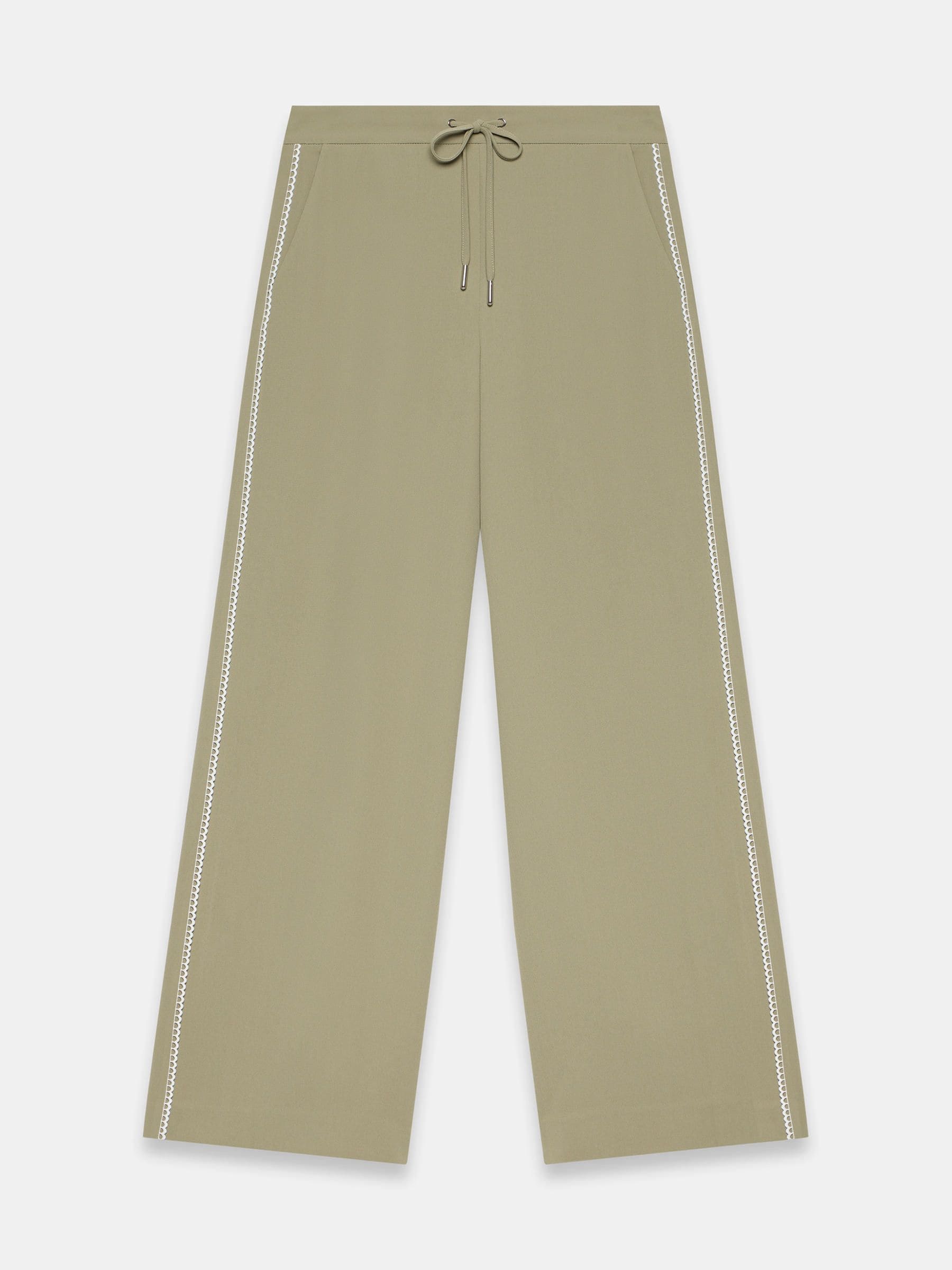 Buy Mint Velvet Green Scallop Striped Wide Trousers from Next USA