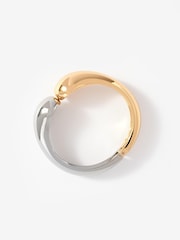 Mint Velvet Gold Tone And Mixed Metal Clasp Cuff Bracelet - Image 2 of 3