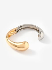 Mint Velvet Gold Tone And Mixed Metal Clasp Cuff Bracelet - Image 3 of 3