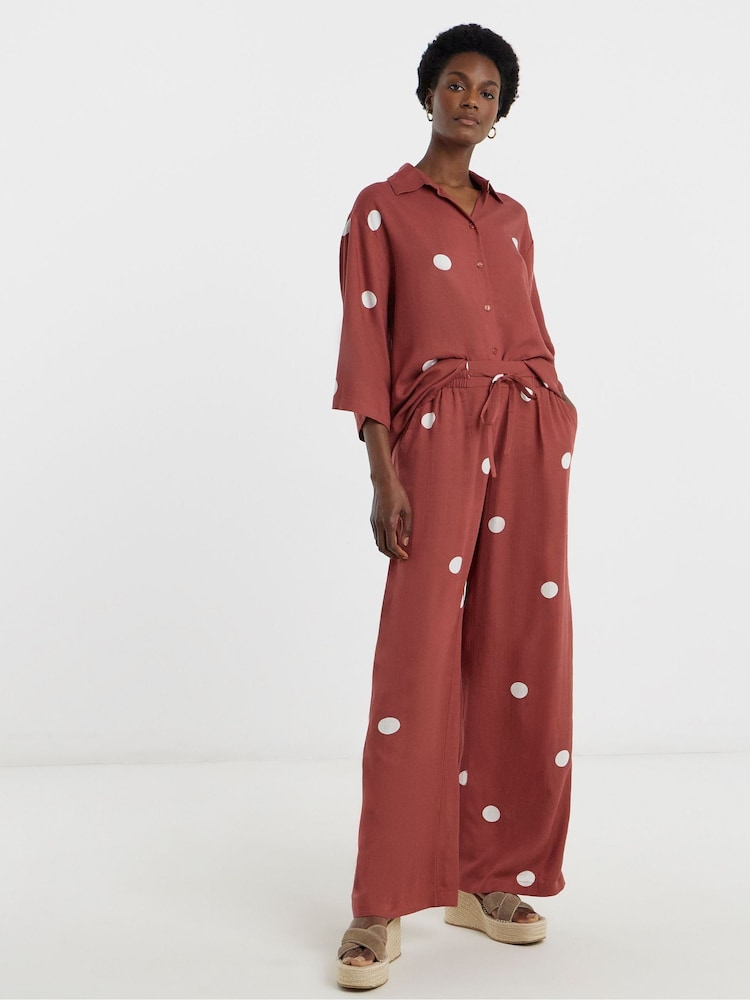 JD Williams Red Linen Mix Half Sleeve Shirt - Image 1 of 4 JD Williams Red Linen Mix Half Sleeve Shirt - Image 1 of 4