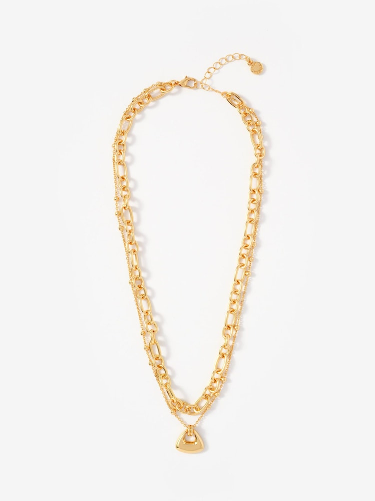 Goldfarben - Mint Velvet Double Layered Chain Necklace - Bild 1 von 3