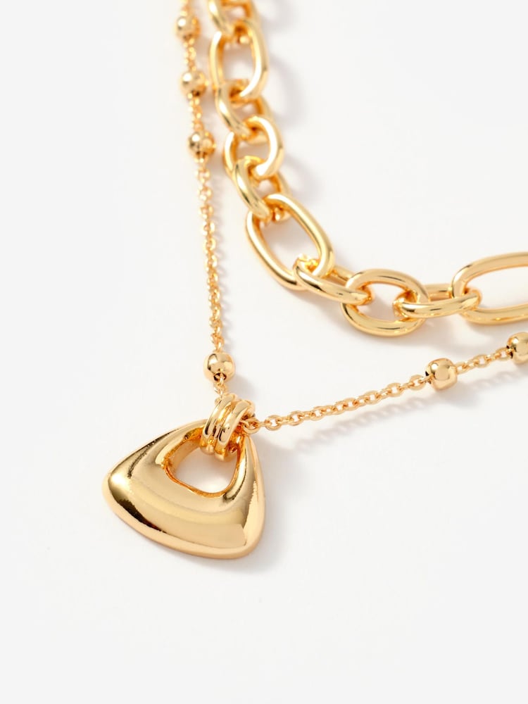 Goldfarben - Mint Velvet Double Layered Chain Necklace - Bild 3 von 3