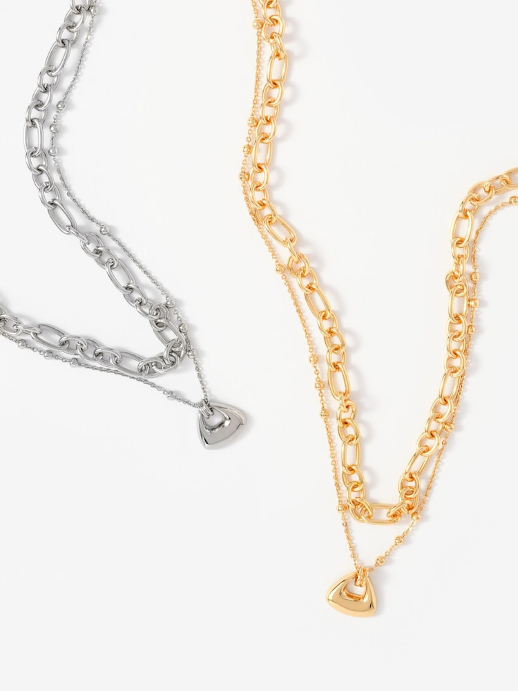 Silberfarben - Mint Velvet Double Layered Chain Necklace - Bild 2 von 3