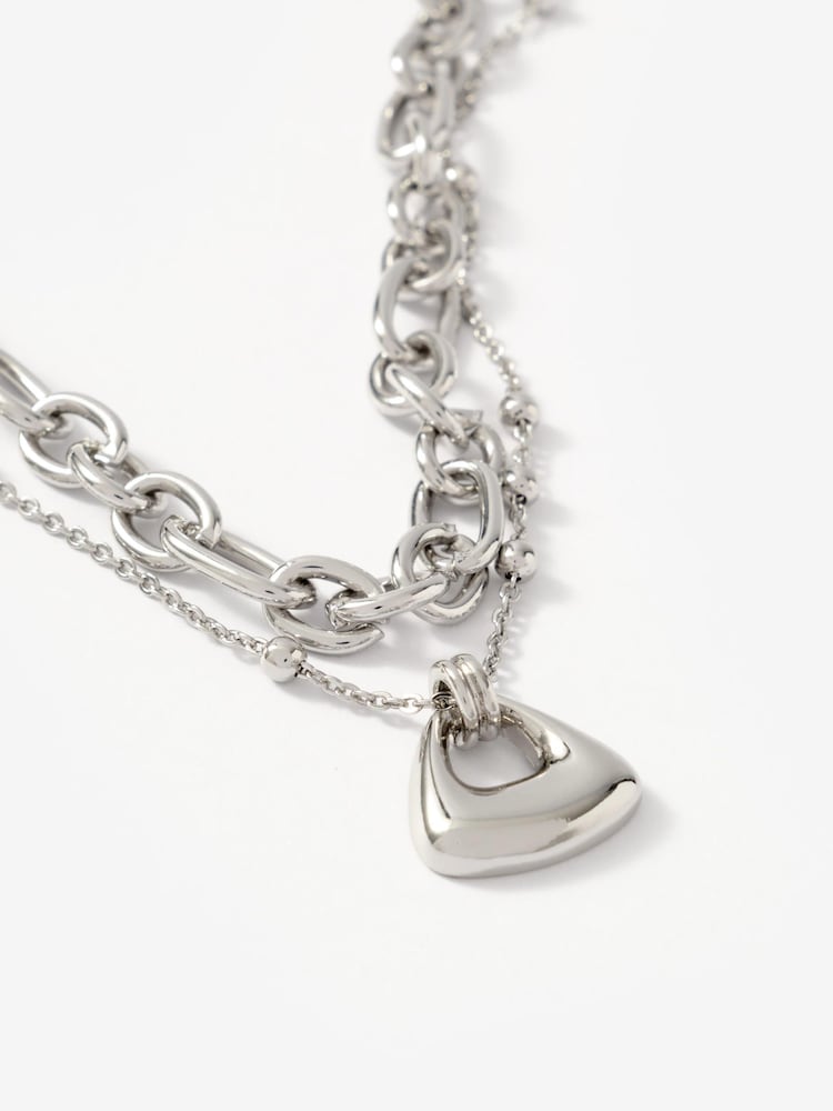 Silberfarben - Mint Velvet Double Layered Chain Necklace - Bild 3 von 3