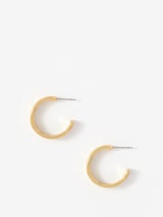 Goldfarben - Mint Velvet Textured Hoops - Bild 3 von 3