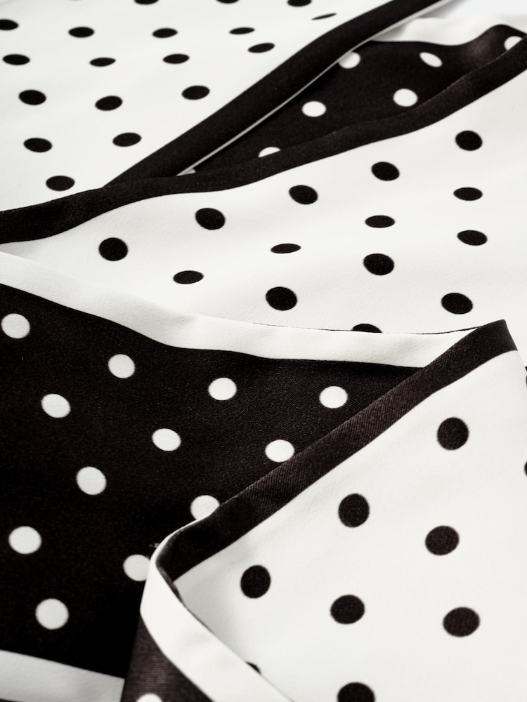 Mint Velvet Black Sia Polka Dot Print Skinny Scarf - Image 3 of 3