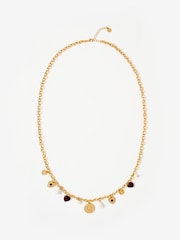 Mint Velvet Gold Tone Multi Charm Necklace - Image 1 of 3