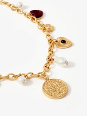 Mint Velvet Gold Tone Multi Charm Necklace - Image 3 of 3