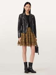 بني - AllSaints Arlea Mini Skirt - Image 1 of 8