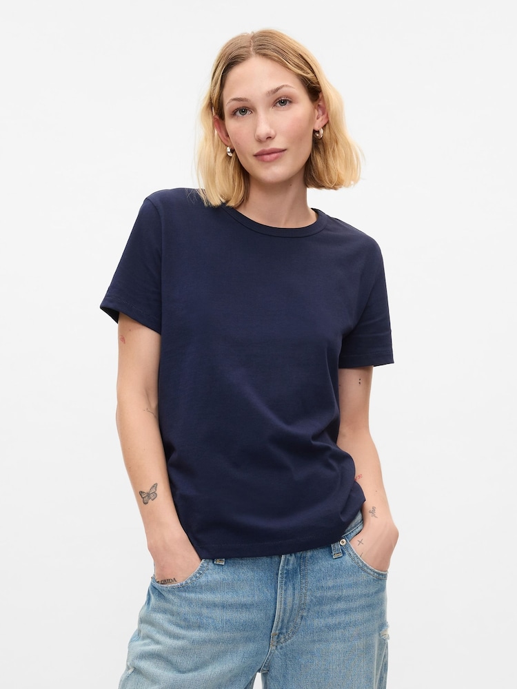 Gap Navy VintageSoft T-Shirt - Image 1 of 4 Gap Navy VintageSoft T-Shirt - Image 1 of 4