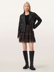 بني - AllSaints Arlea Mini Skirt - Image 3 of 7