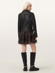 بني - AllSaints Arlea Mini Skirt - Image 4 of 7