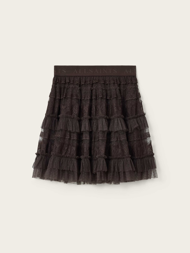بني - AllSaints Arlea Mini Skirt - Image 7 of 7