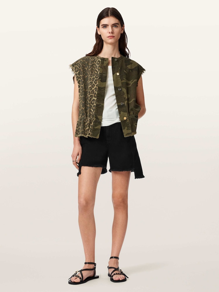 AllSaints Green Sofi Waistcoat - Image 1 of 6