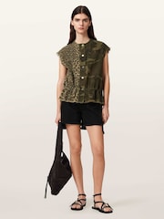 AllSaints Green Sofi Waistcoat - Image 2 of 6