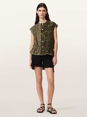 AllSaints Green Sofi Waistcoat - Image 5 of 6