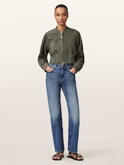 AllSaints Green Suri Bomber Jacket - Image 2 of 5