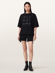 AllSaints Black Stacks Amelie T-Shirt - Image 2 of 6