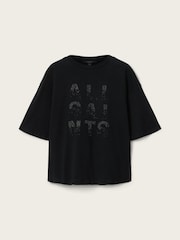 AllSaints Black Stacks Amelie T-Shirt - Image 5 of 6