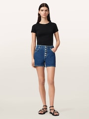 AllSaints Blue Tay Denim Shorts - Image 2 of 6