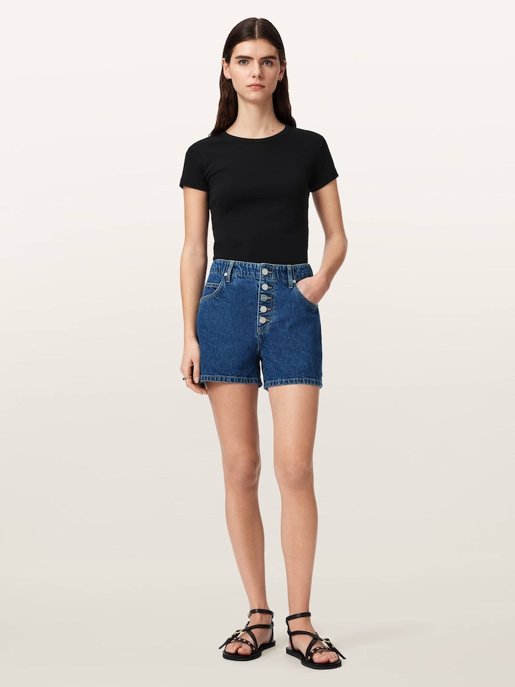 AllSaints Blue Tay Denim Shorts - Image 2 of 6 AllSaints Blue Tay Denim Shorts - Image 2 of 6