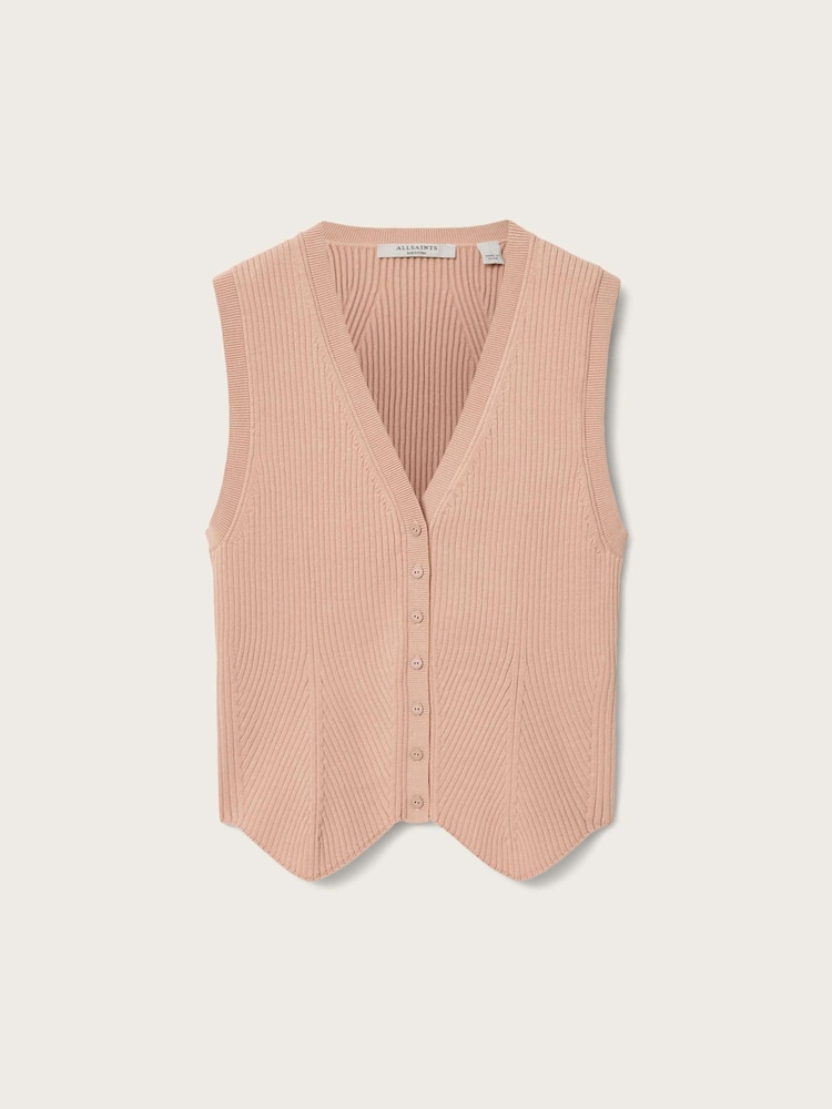 AllSaints Pink Cruz Waistcoat - Image 6 of 6