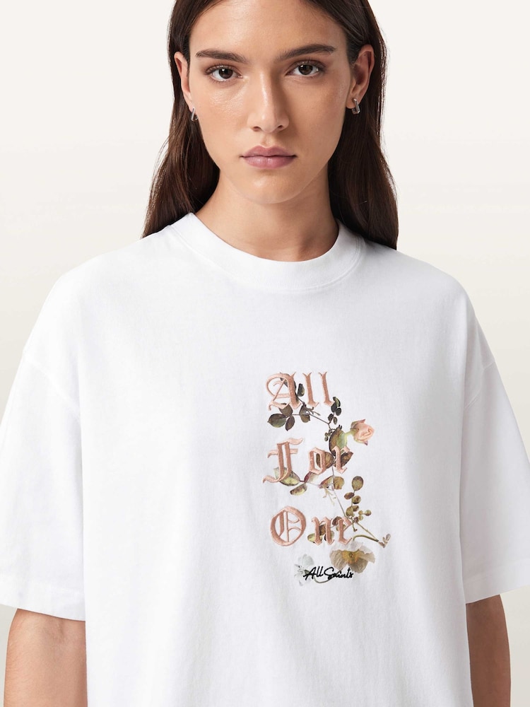 AllSaints White Oneness Etta T-Shirt - Image 1 of 8