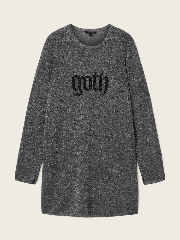 AllSaints Grey Deetz Dress - Image 6 of 6