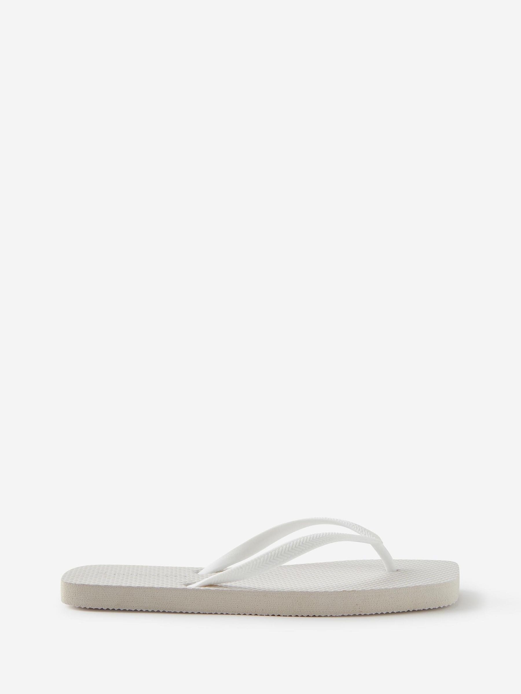 Buy Cotton On White Square Toe Flip Flops from Next USA