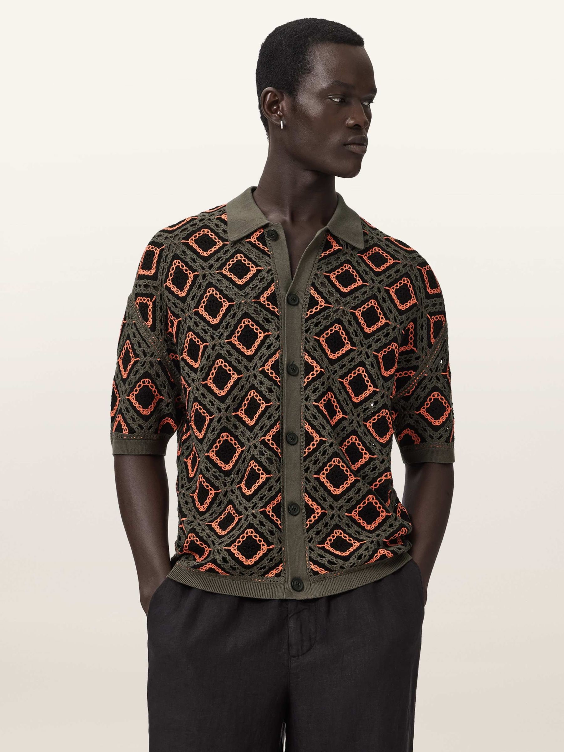 Buy AllSaints Orange Morena Short Sleeve Cardigan from Next