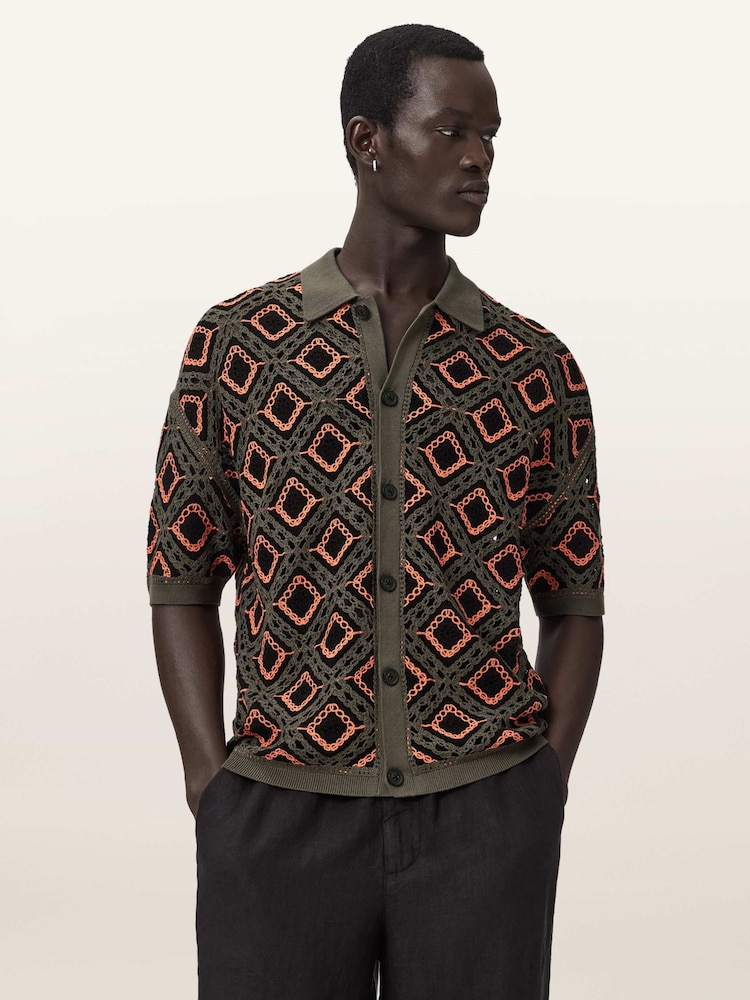 AllSaints Orange Morena Cardigan - Image 1 of 6