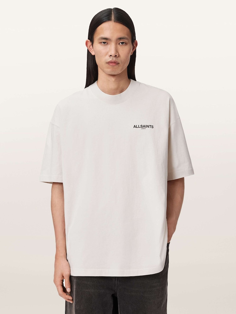 AllSaints White Hallis Short Sleeve Crew Neck T-Shirt - Image 1 of 7