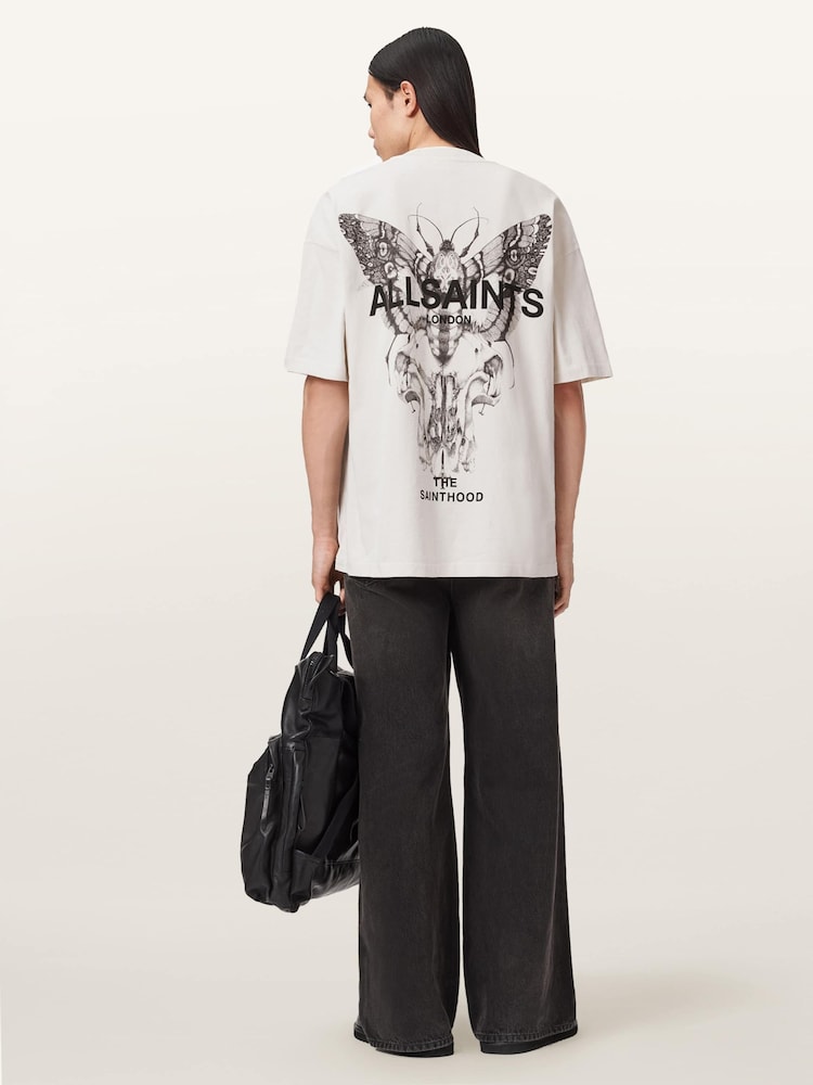 AllSaints White Hallis Short Sleeve Crew Neck T-Shirt - Image 2 of 7