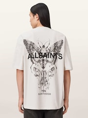 AllSaints White Hallis Short Sleeve Crew Neck T-Shirt - Image 5 of 7