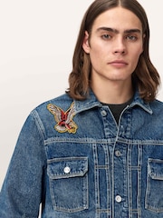 AllSaints Blue Exile Patch Jacket - Image 3 of 6