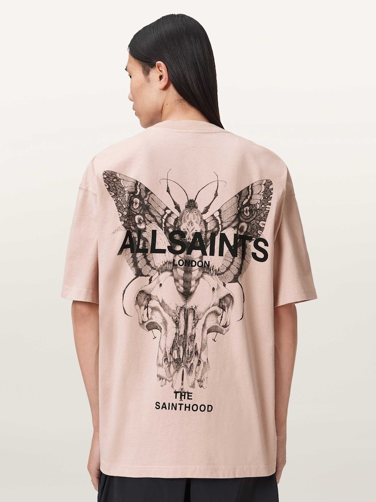 AllSaints Pink Hallis Short Sleeve Crew Neck T-Shirt - Image 2 of 7