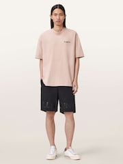AllSaints Pink Hallis Short Sleeve Crew Neck T-Shirt - Image 3 of 7