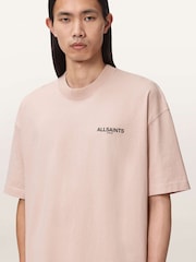 AllSaints Pink Hallis Short Sleeve Crew Neck T-Shirt - Image 4 of 7