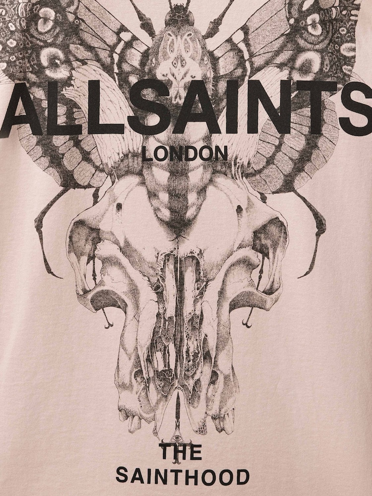 AllSaints Pink Hallis Short Sleeve Crew Neck T-Shirt - Image 7 of 7