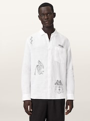 AllSaints White Terror Long Sleeve Shirt - Image 1 of 5