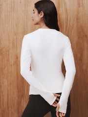 Ecru Thermal Crew Neck Long Sleeve Top - Image 6 of 11