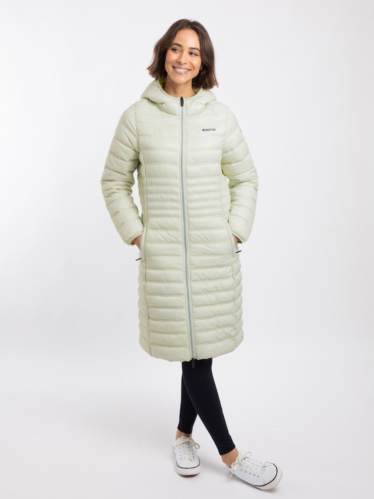 Weird Fish Brown Ravinia Lightweight Padded Long-Line Jacket - Image 2 of 8