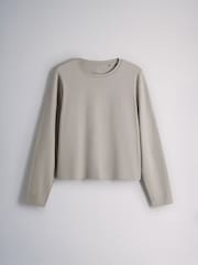 The Set 3 Pack Long Sleeve Cotton Pyjamas Pink/Taupe Stripe/Cream - Image 4 of 9