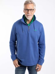 Weird Fish Ocean Blue Brampton Quarter Zip Sweatshirt - Image 1 of 7