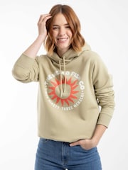 Weird Fish Natural/cream Kira Graphic Popover Natural Print Hoodie - Image 1 of 6